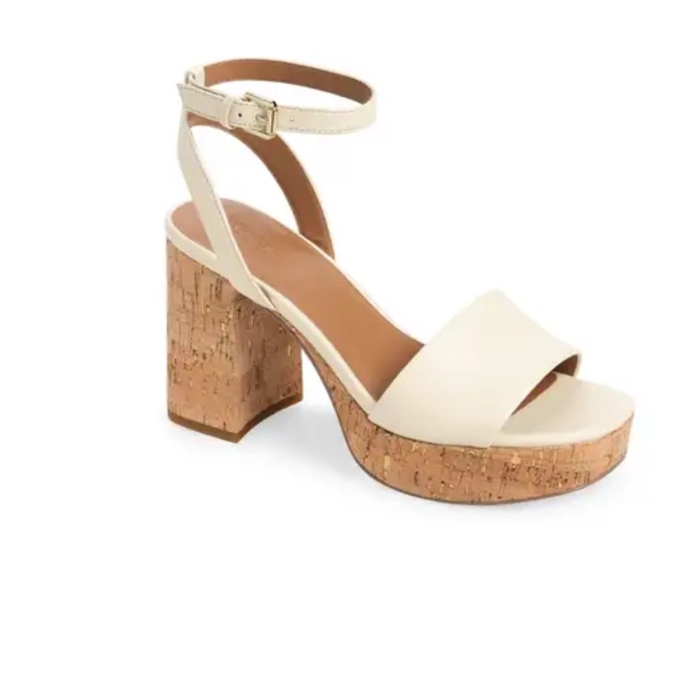 NEW Nordstrom Ansel Cork Platform Ankle Strap Sandals size 5
